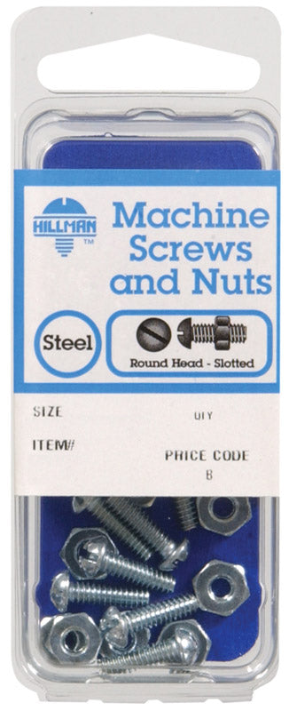 HILLMAN No. 6-32 in. X 2 in. L Slotted Round Head Zinc-Plated Steel Machine Screws 1 pk
