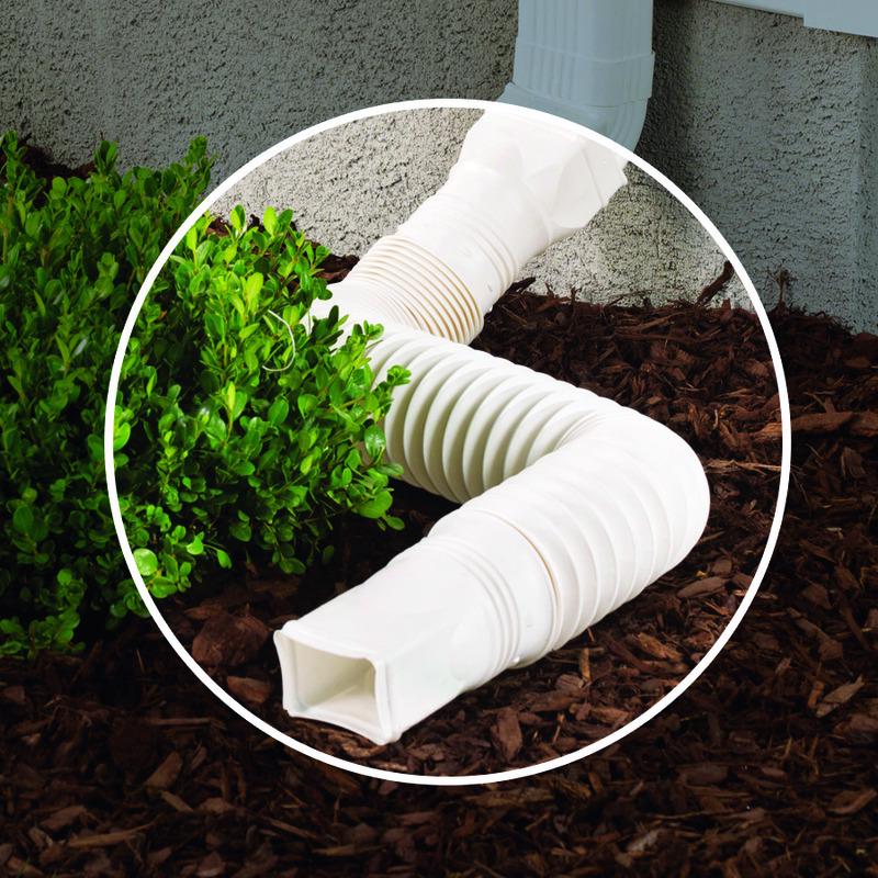 Amerimax Flex-A-Spout 4.5 in. H X 4.5 in. W X 55 in. L White Vinyl Downspout Extension