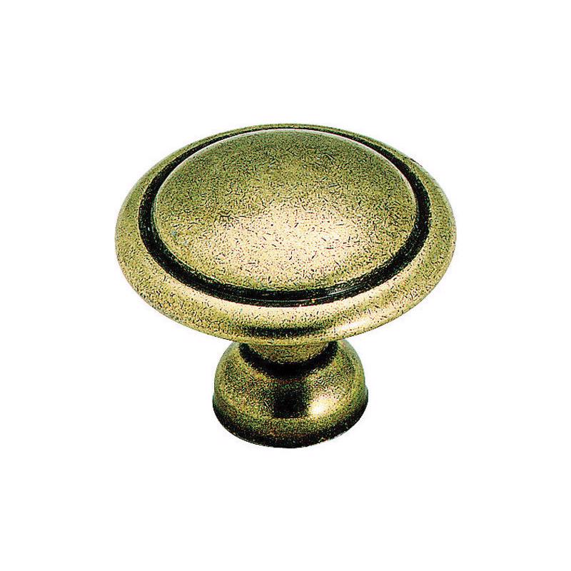 Amerock Allison Round Cabinet Knob 1-3/8 in. D 1 in. Antique Brass 1 pk