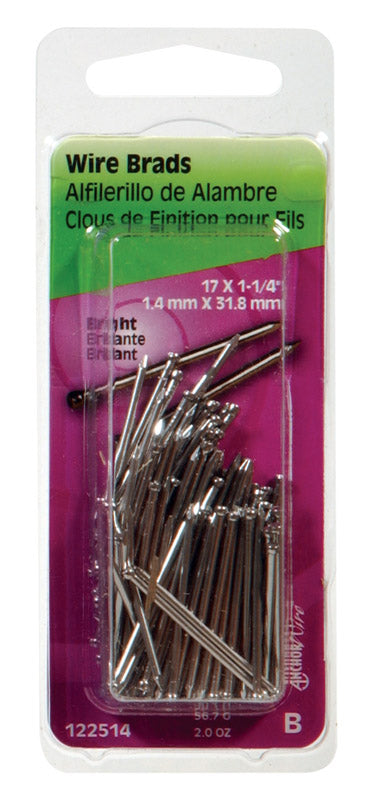 HILLMAN Anchor Wire 17 Ga. X 1-1/4 in. L Bright Steel Brad Nails 1 pk 2 oz