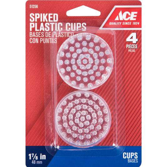 Ace Plastic Furniture Cups W/Spikes Clear Round 1-7/8 in. W 4 pk