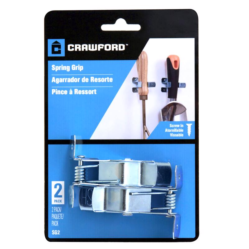 Crawford Zinc-Plated Silver Steel Spring Clip For 7/8 2 pk
