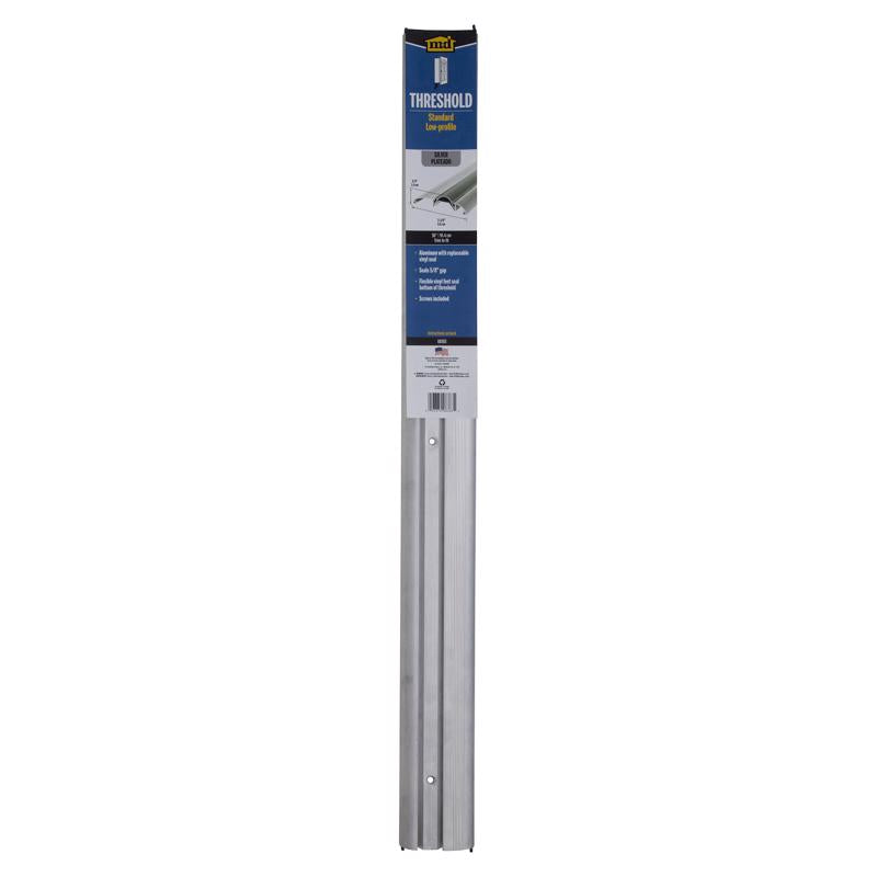 M-D BUILDING PRODUCTS 0.75 in. H X 3.38 in. W X 36 in. L Aluminum/Vinyl Low Threshold Silver