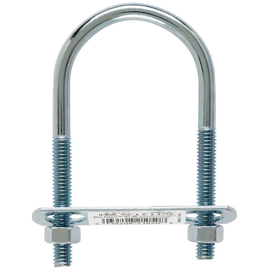 Hampton 5/16 in. X 2 in. W X 3-3/4 in. L Coarse Zinc-Plated Steel U-Bolt