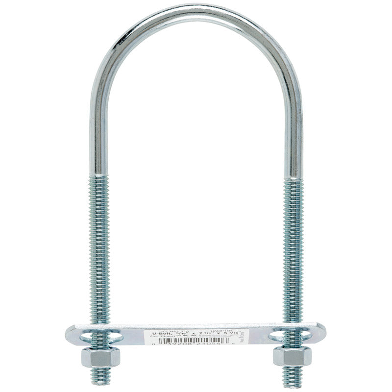 Hampton 0.31 in. X 2-1/2 in. W X 5-1/4 in. L Coarse Zinc-Plated Steel U-Bolt