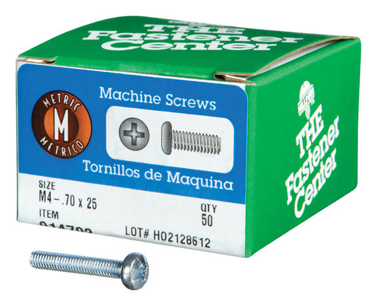 HILLMAN M4-0.7 Ga. X 25 mm L Phillips Pan Head Zinc-Plated Steel Metric Machine Screws 1 pk