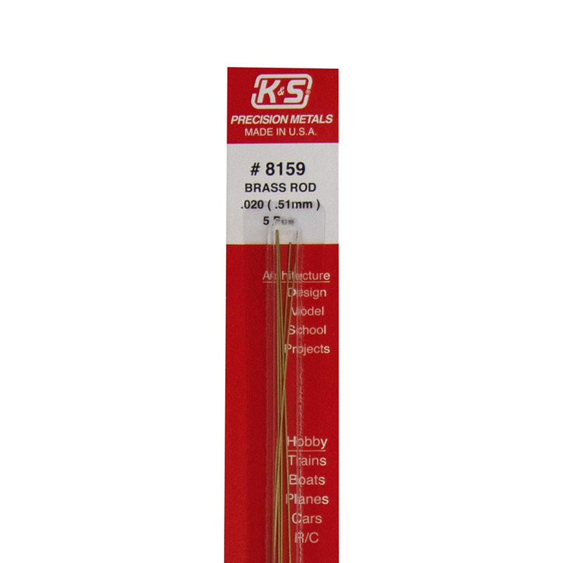 K&S 0.020 in. D X 12 in. L Brass Rod 5 pk
