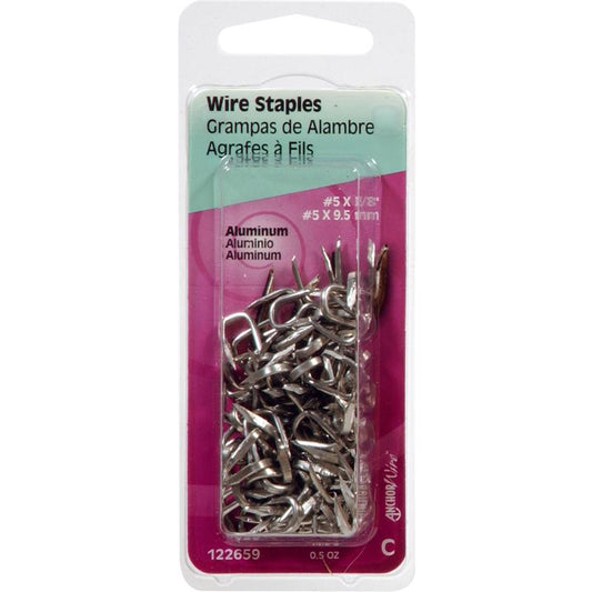 HILLMAN Anchor Wire No. 5 X 3/8 in. L Silver Aluminum Double Point Tacks 1 pk