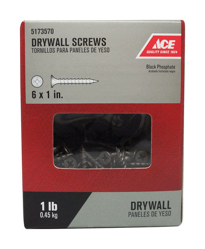 Ace No. 6 wire X 1 in. L Phillips Coarse Drywall Screws 1 lb 343 pk