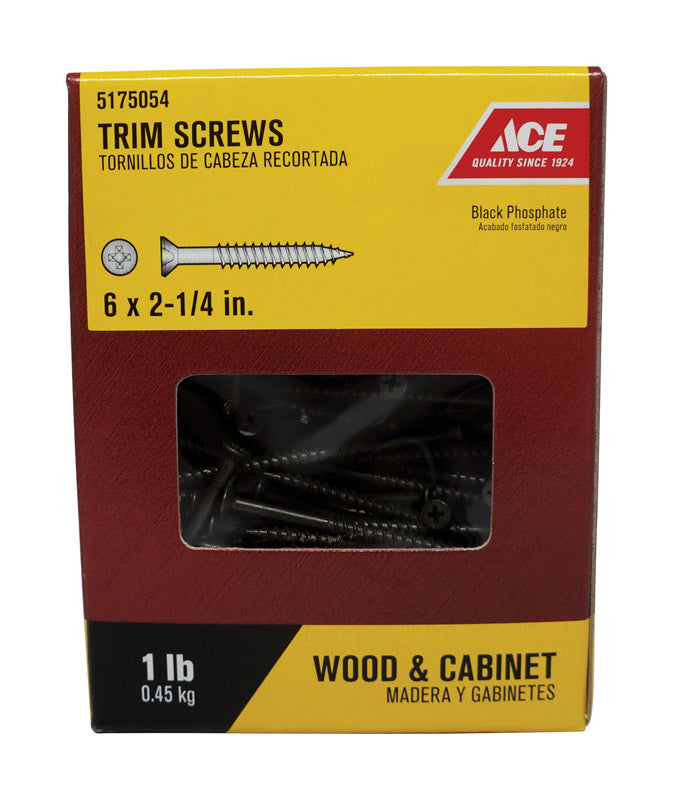 Ace No. 6 wire X 2-1/4 in. L Phillips Flat Trim Head Fine Trim Screws