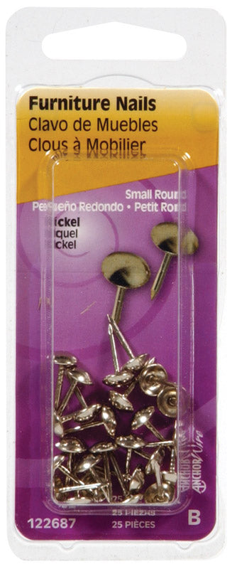 HILLMAN Anchor Wire 7/16 in. Furniture Nickel Stainless Steel Nail Round Head