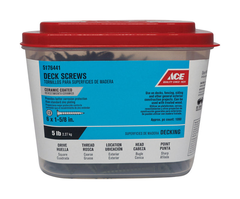 Ace No. 6 X 1-5/8 in. L Square Bugle Head Deck Screws 5 lb 1134 pk