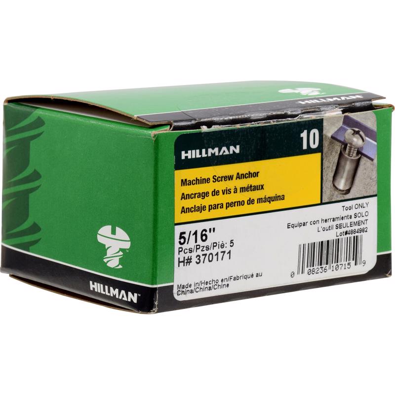 HILLMAN 5/16 in. D X 3.75 in. L Carbon Steel Round Head Setting Tool Machine Screw Anchor 1 pk