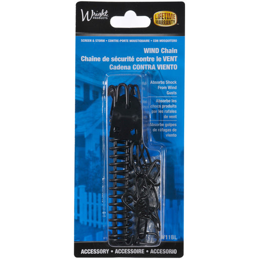 Wright 8.8 in. D X 50 ft. in. L Galvanized Black Steel Spring & Chain Door Retainer 1 pk