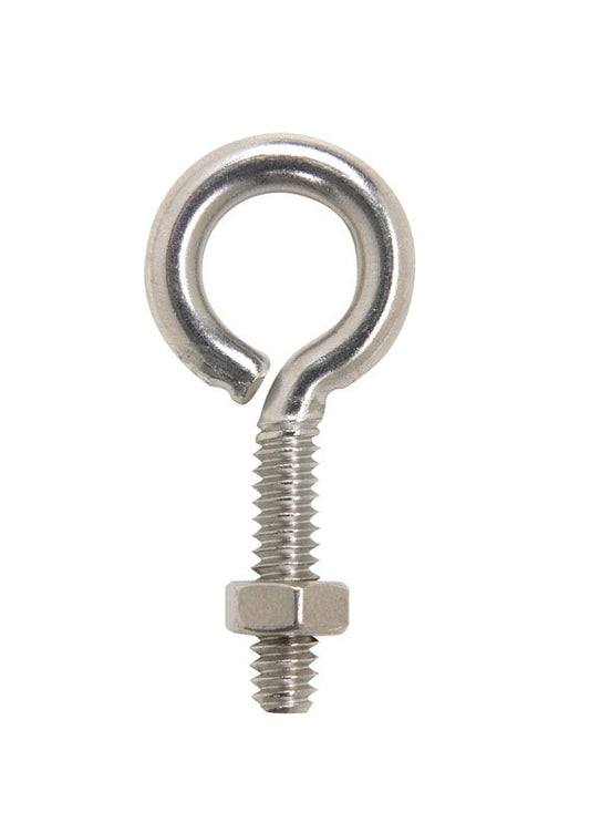 Hampton 3/16 in. X 1-1/2 in. L Stainless Stainless Steel Eyebolt Nut Included