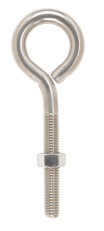 Hampton 1/2 in. X 6 in. L Stainless Stainless Steel Eyebolt Nut Included