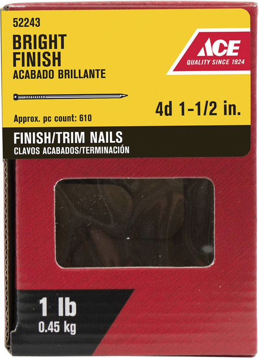 Ace 4D 1-1/2 in. Finishing Bright Steel Nail Countersunk Head 1 lb