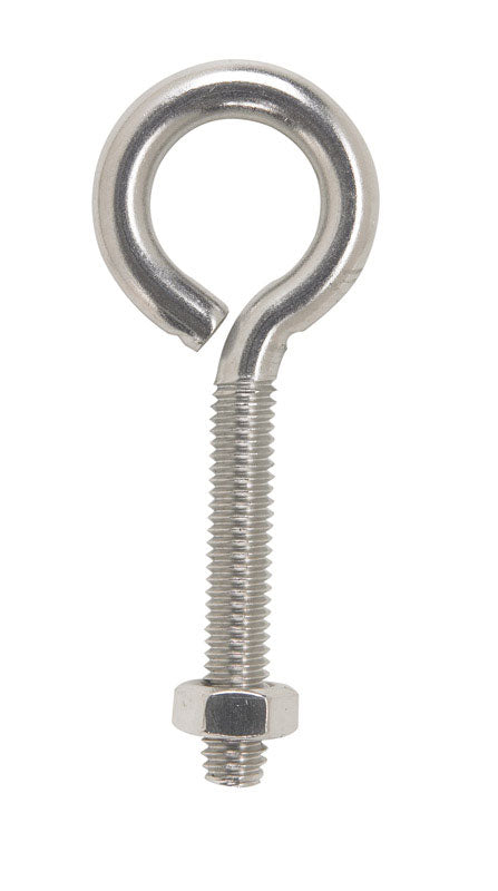 Hampton 5/16 in. X 3-1/4 in. L Stainless Stainless Steel Eyebolt Nut Included