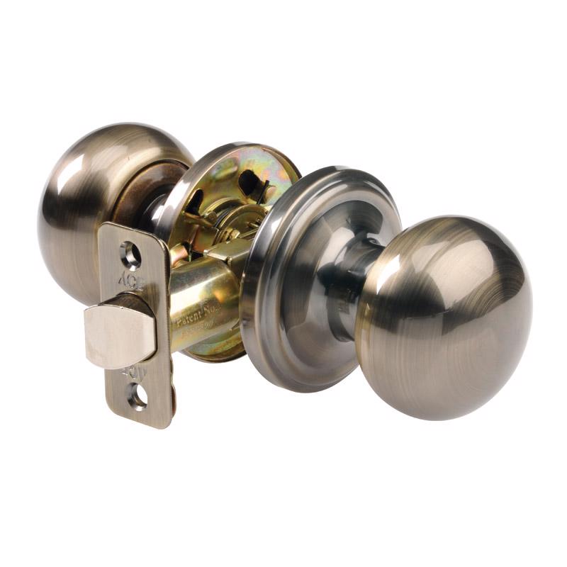 Ace Colonial Antique Brass Passage Door Knob 1-3/4 in.