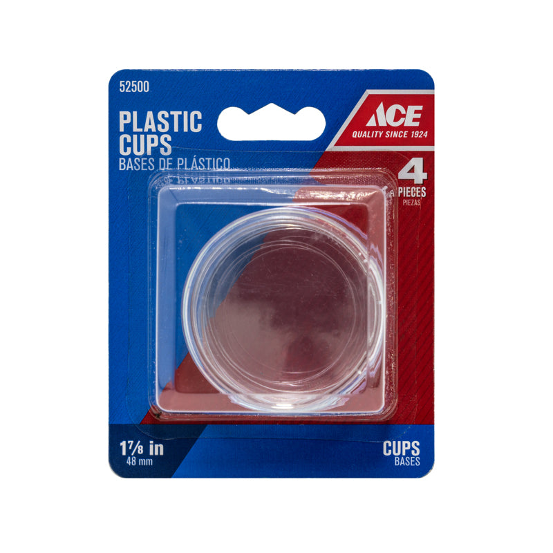 Ace Plastic Furniture Cups Clear Round 1-7/8 in. W 4 pk