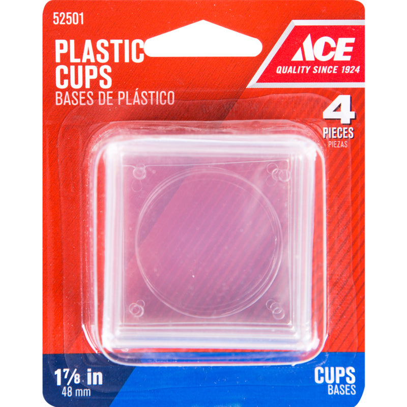 Ace Plastic Furniture Cups Clear Square 1-7/8 in. W X 1-7/8 in. L 4 pk