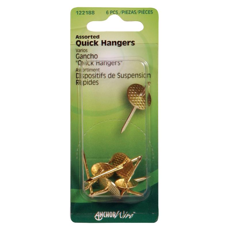 HILLMAN Brass-Plated Assorted Quick Hanger 10 lb 1 pk