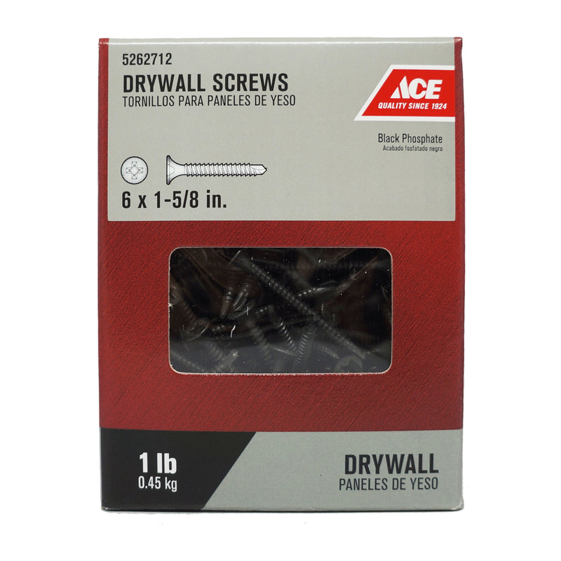 Ace No. 6 wire X 1-5/8 in. L Phillips Fine Drywall Screws 1 lb 1 pk