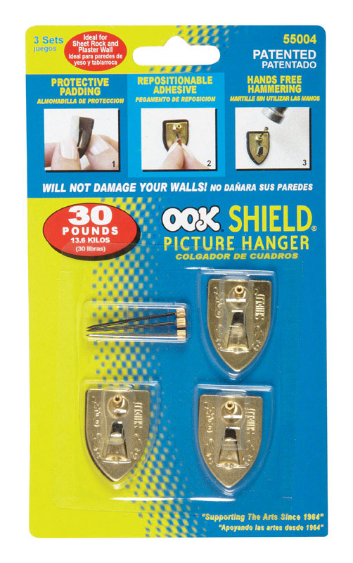 HILLMAN OOK Shield Picture Hanger 30 lb 3 pk