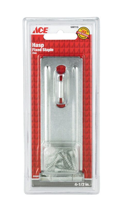 Ace Zinc 4-1/2 in. L Fixed Staple Safety Hasp 1 pk