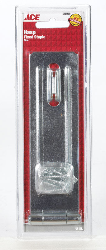 Ace Zinc 6 in. L Fixed Staple Safety Hasp 1 pk