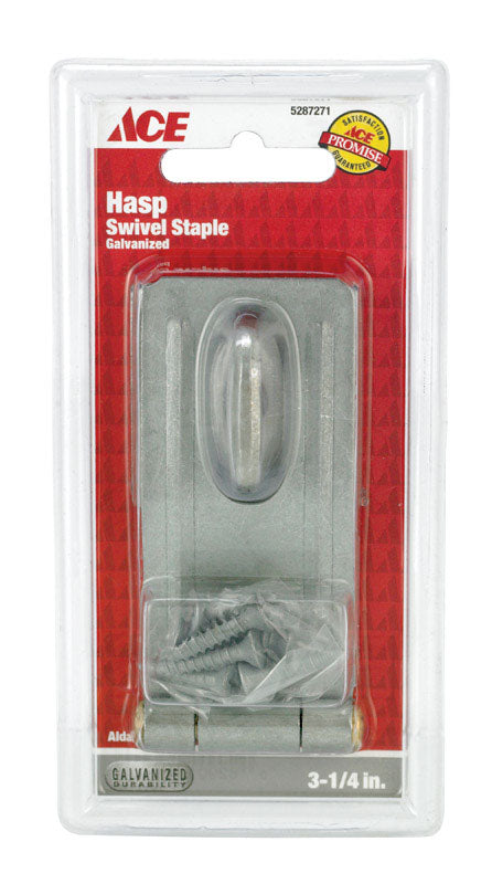 Ace Galvanized Steel 3-1/4 in. L Swivel Staple Safety Hasp 1 pk