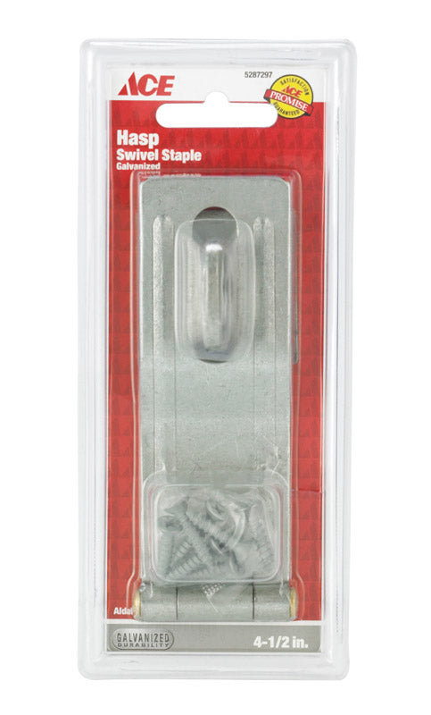 Ace Galvanized Steel 4-1/2 in. L Swivel Staple Safety Hasp 1 pk
