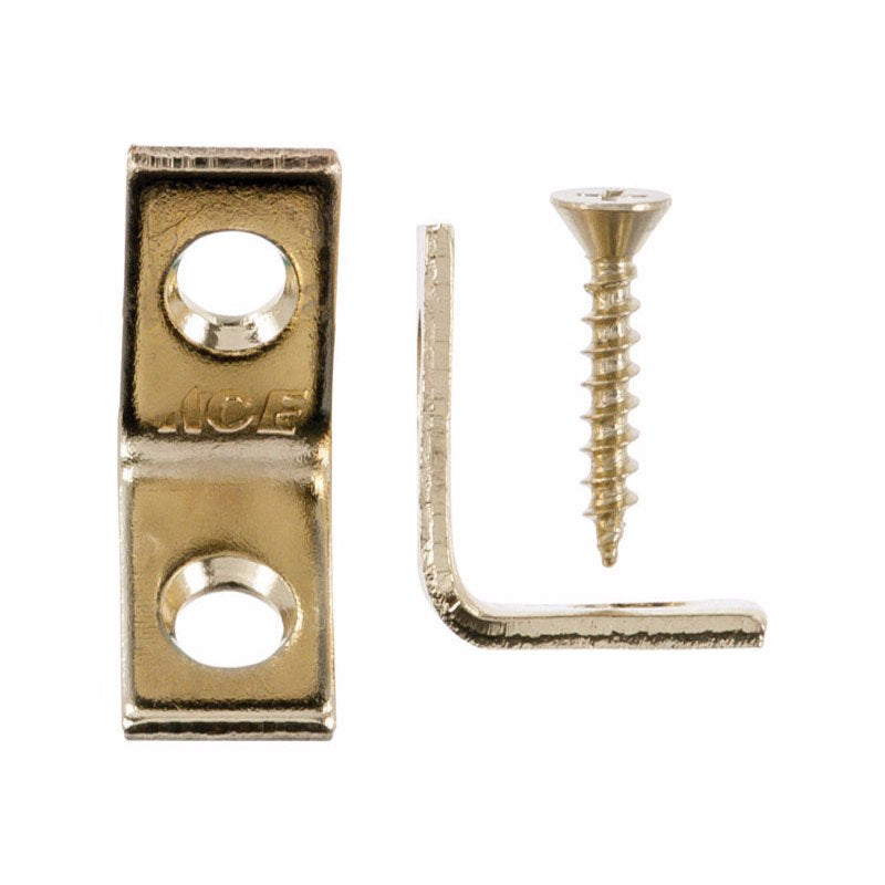 Ace 3/4 in. H X 1/2 in. W X 3/4 in. D Bright Brass Inside L Corner Brace