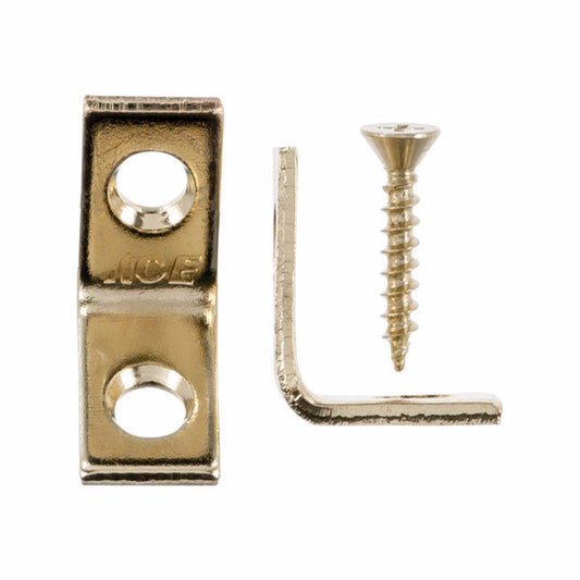 Ace 3/4 in. H X 1/2 in. W X 3/4 in. D Bright Brass Inside L Corner Brace