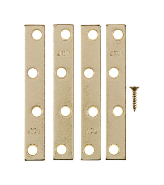 Ace 4 in. H X 0.625 in. W X .72 in. L Bright Brass Mending Brace