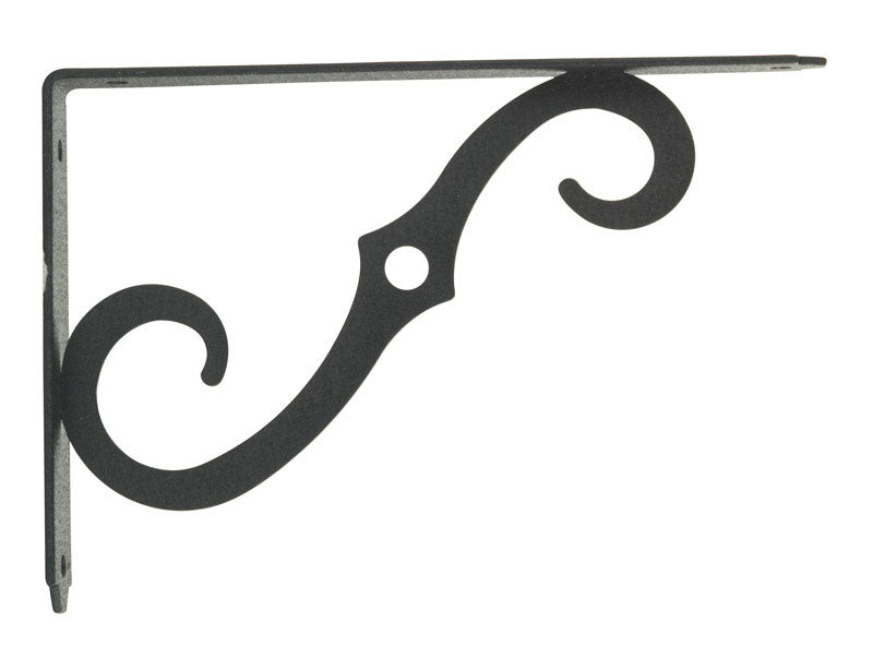 Hampton Black Steel Shelf Support 12 Ga. 8 in. L 80 lb