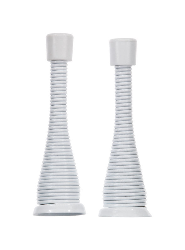 Ace 3 in. W Metal White Spring Broad Base Door Stop Mounts to door and wall 1/8 in.