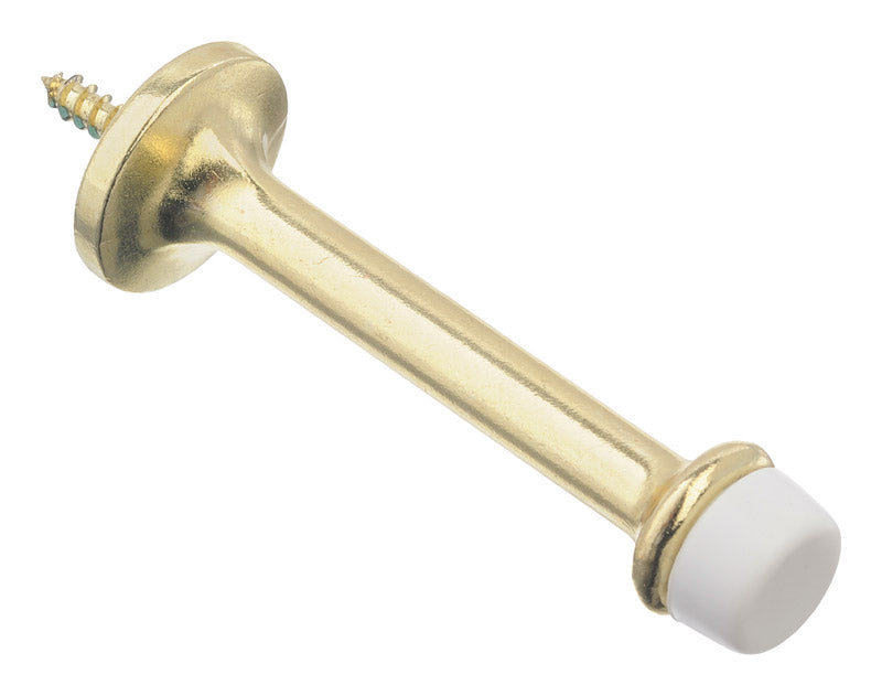 Ace 3 in. W Metal Bright Gold Rigid Door Stop Mounts to door and wall 1/8 in.