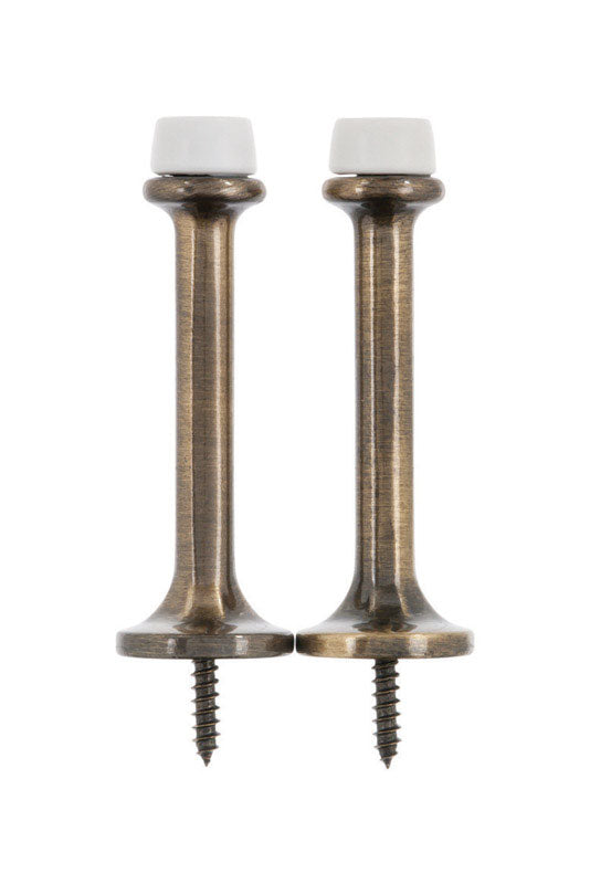 Ace Metal Antique Brass Gold Rigid Door Stop Mounts to door and wall 1/8 in.