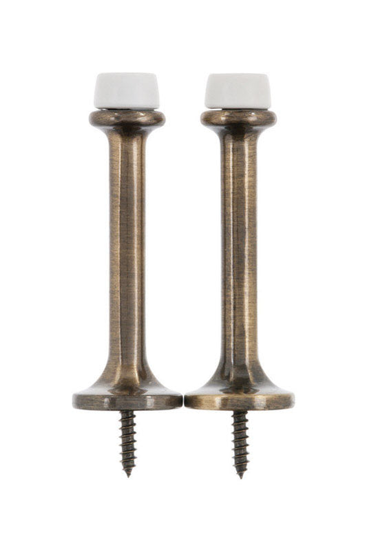 Ace Metal Antique Brass Gold Rigid Door Stop Mounts to door and wall 1/8 in.
