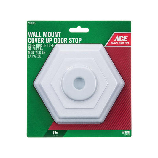 Ace 5 in. L Rubber White Wall Door Stop Mounts to wall 5 in.