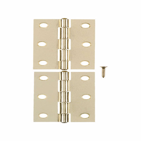 Ace 2 in. W X 3 in. L Bright Brass Brass Narrow Hinge 2 pk
