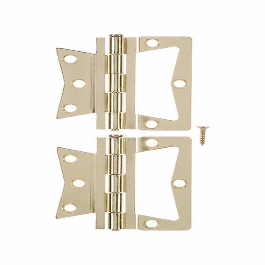 Ace 2.75 in. W X 3.5 in. L Zinc Plated Brass Non-Mortise Hinge 2 pk