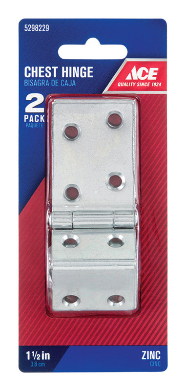 Ace 2.75 in. W X 1-1/2 in. L Zinc Plated Zinc Chest Hinge 2 pk