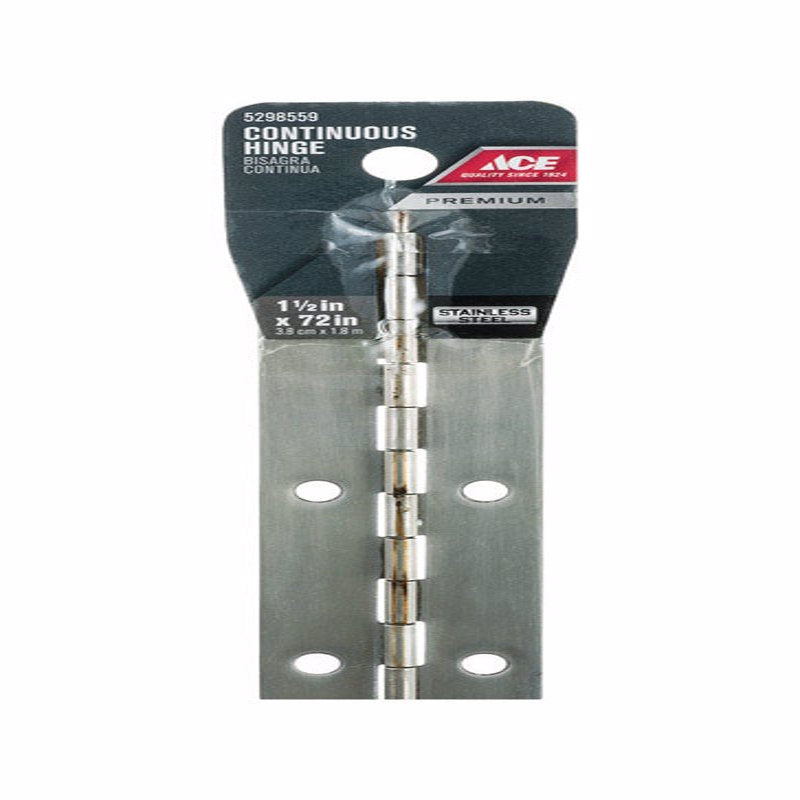 Ace 1-1/2 in. W X 72 in. L Stainless Steel Continuous Hinge 1 pk