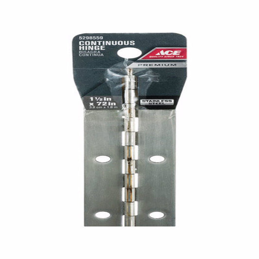 Ace 1-1/2 in. W X 72 in. L Stainless Steel Continuous Hinge 1 pk