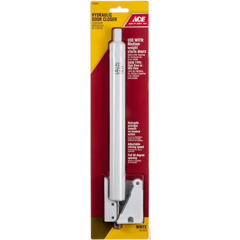 Ace White Aluminum Hydraulic Screen/Storm Door Closer