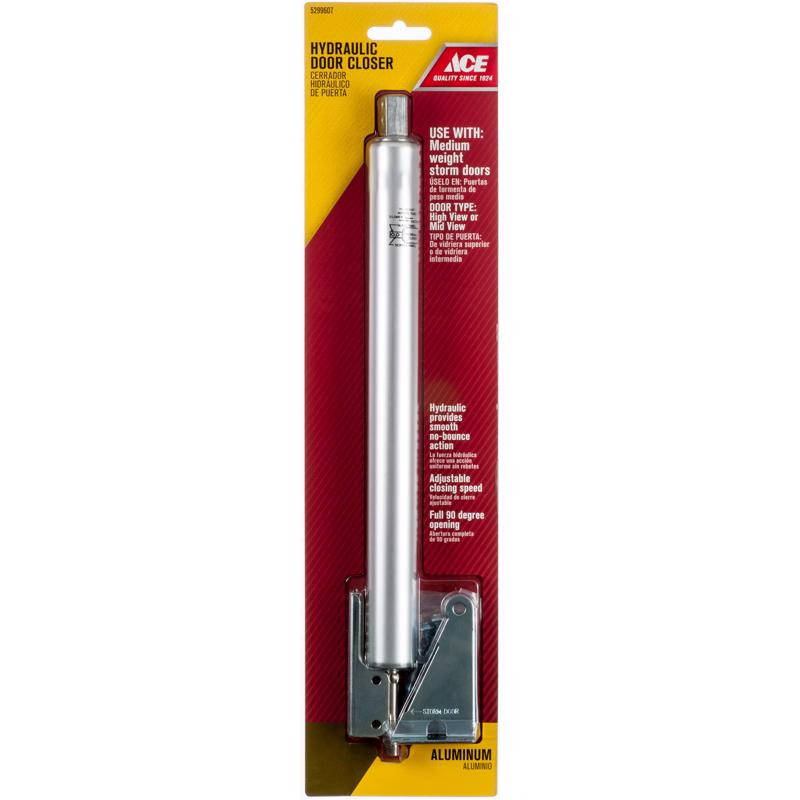 Ace Silver Aluminum Hydraulic Screen/Storm Door Closer