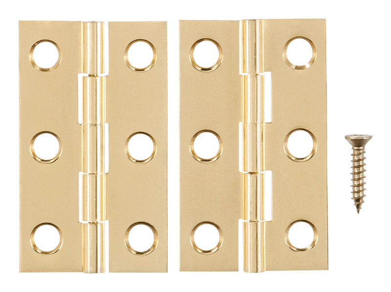 Ace 2 in. W X 1-3/16 in. L Polished Brass Brass Medium Hinge 2 pk