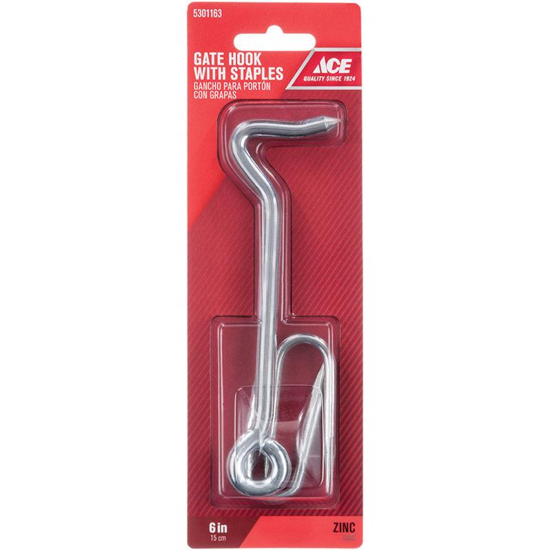 Ace 0.44 in. L Zinc Wire Staple Gate Hook 1 pk